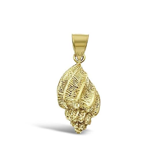 10k Yellow Gold Conch Shell Pendant Charm 1